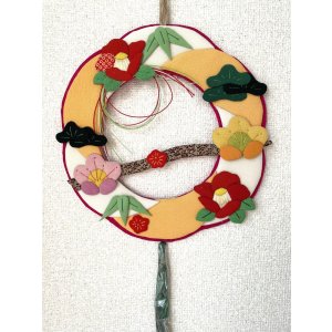 画像1: しめ飾り風花押し絵