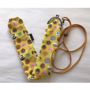 画像: 八苯がま口  猫とお煎餅